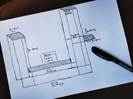 Bauplan für den Bau von einem Holzgestell