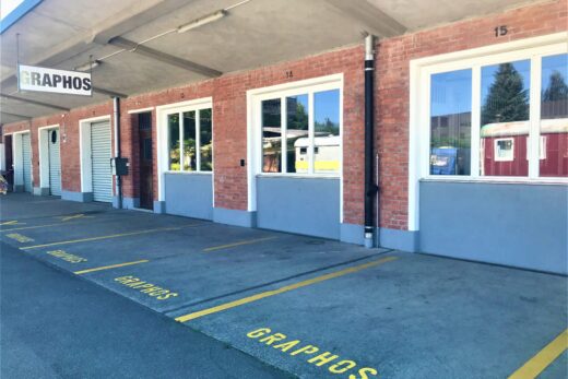 Aussenansicht des Buchdruckmuseums Graphos auf dem Zeughausareal.